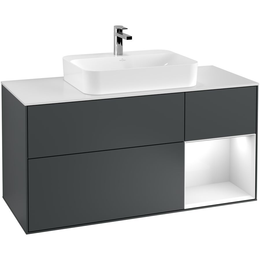 Wastafelonderkast Finion 1200x603x501mm Mid.Blue Matt Lacquer G421GFHG