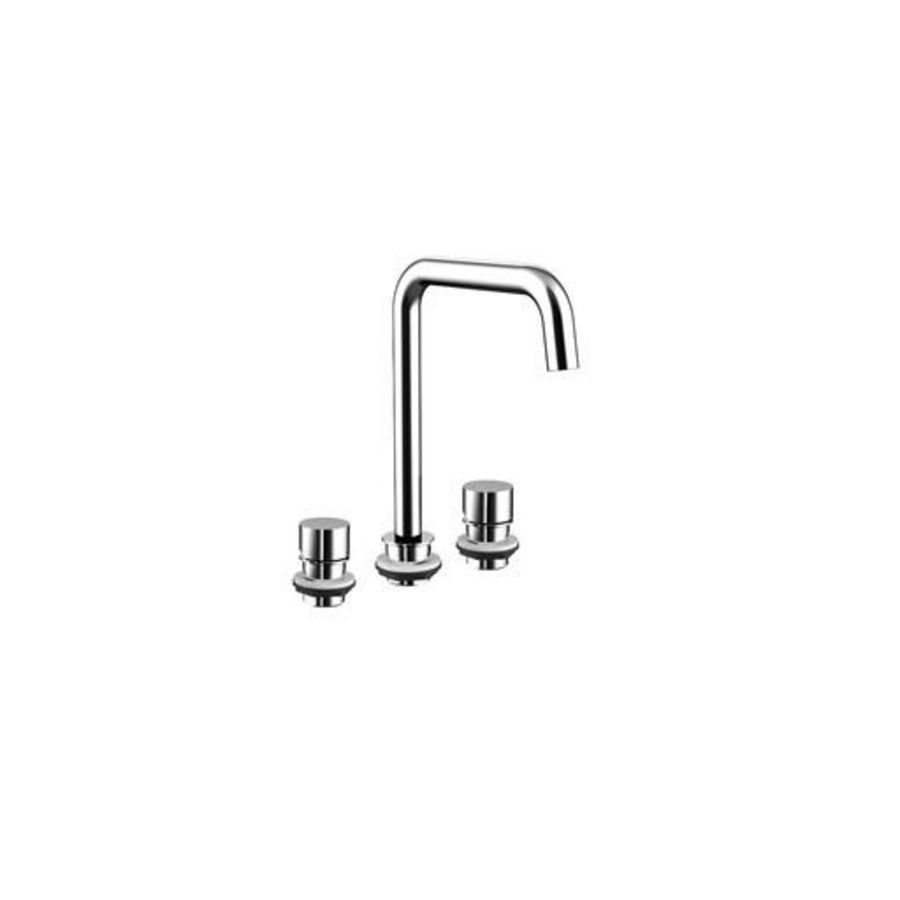 Asis wastafelkraan, 3-gats, voorsprong uitloop 180mm,chroom