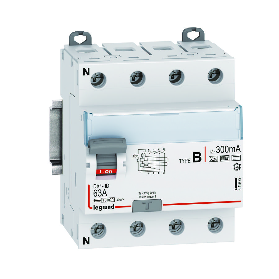 Differentieelschakelaar type B 4-polig 63A 230/400V 300mA