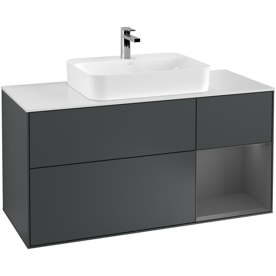 Wastafelonderkast Finion 1200x603x501mm Mid.Blue Matt Lacquer G421GKHG