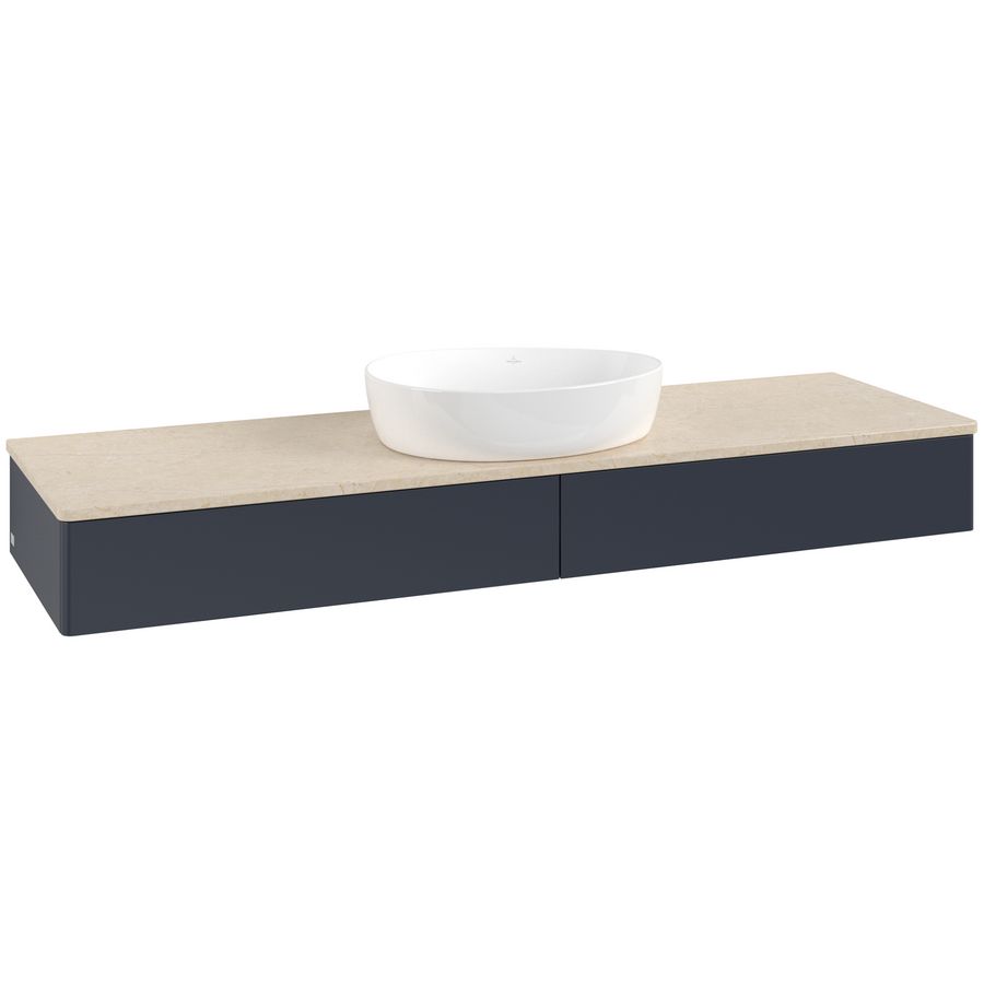 Wastafelonderkast Antao 1600x190x500mm Mid.Blue Matt Lacquer K14013HG