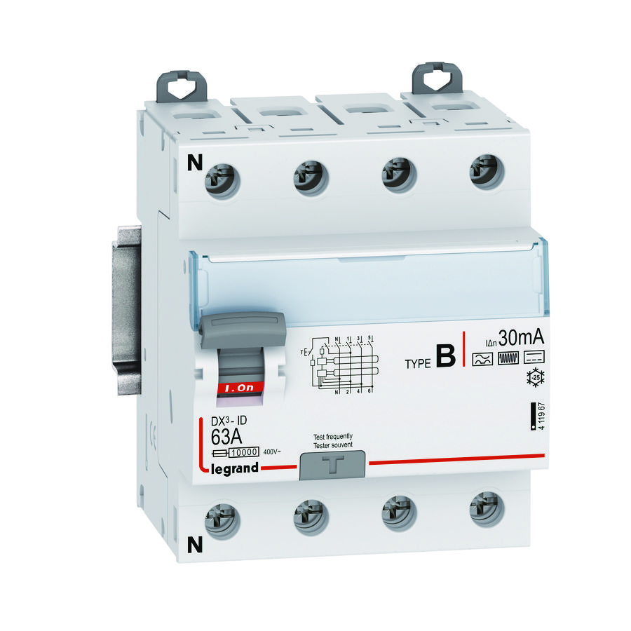 Differentieelschakelaar type B 4-polig 63A 230/400V 30mA