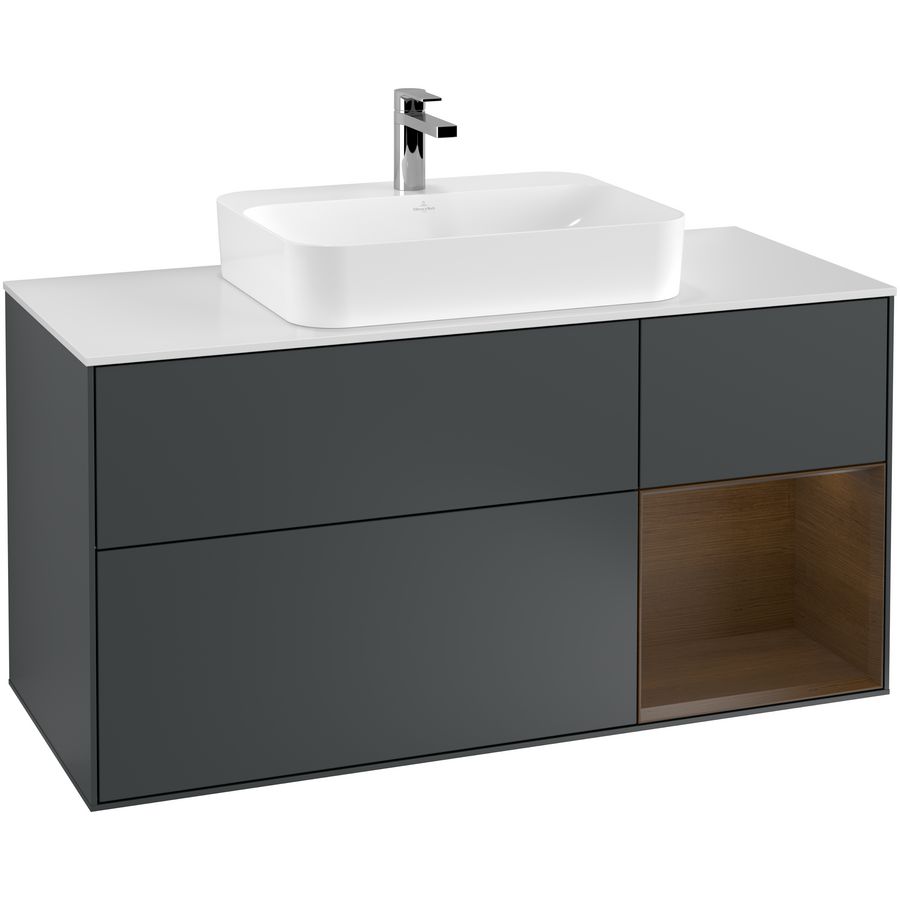 Wastafelonderkast Finion 1200x603x501mm Mid.Blue Matt Lacquer G421GNHG