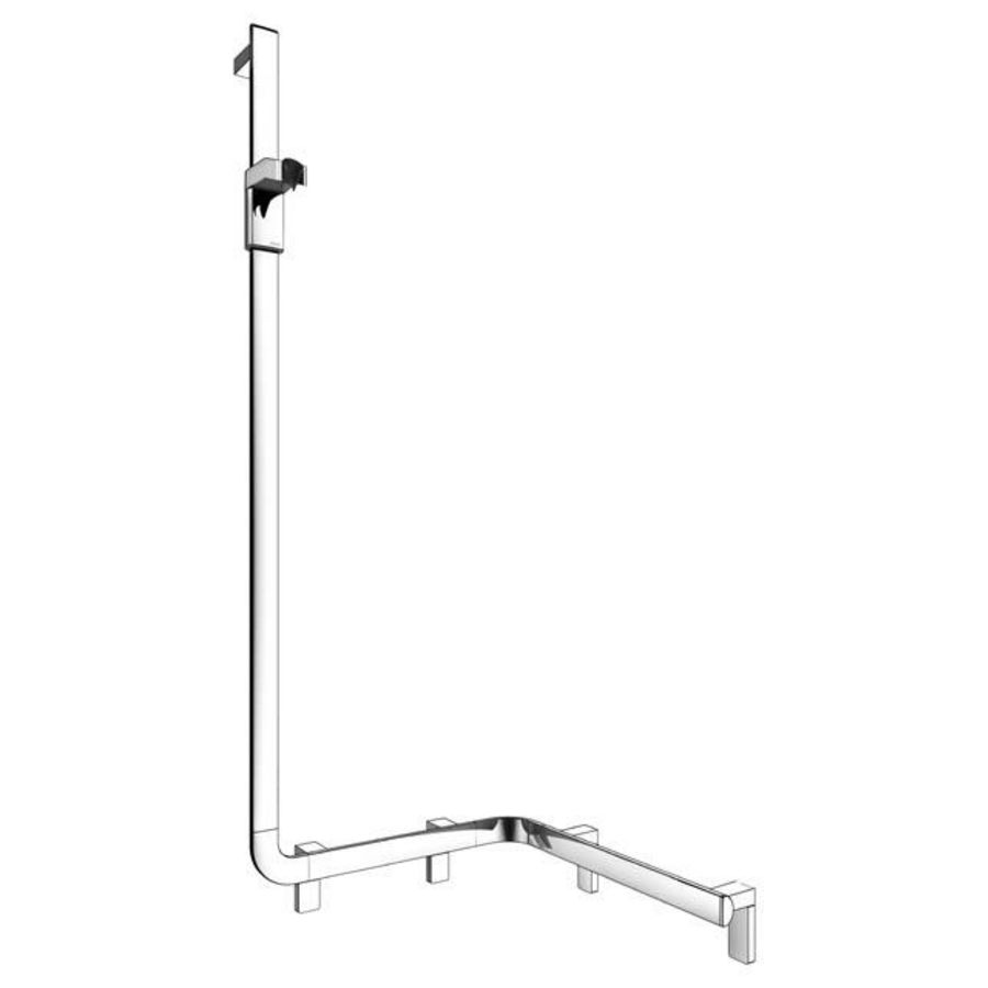 Douchegreep met douchestang links 550/531/1301mm verchrd