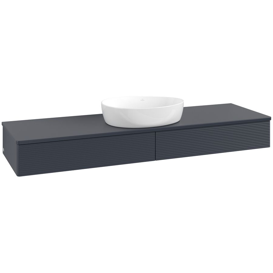 Wastafelonderkast Antao 1600x190x500mm Mid.Blue Matt Lacquer K14110HG
