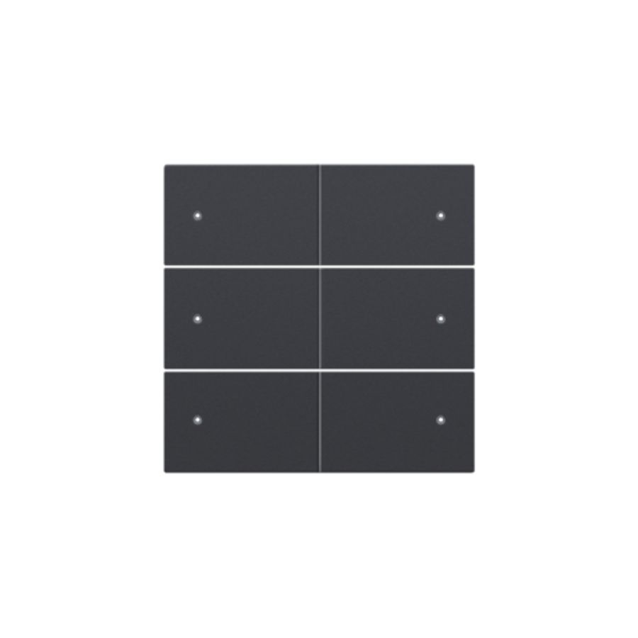 Afwerkingsset 6-voudige pot.vrij knop 24V Led anthracite