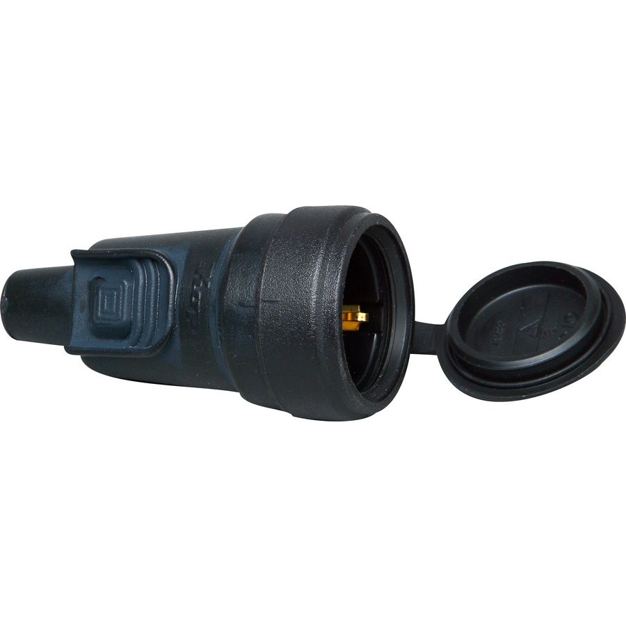 Contrastekker RA rubber deksel vergrendeling IP44 zw. VVE=10