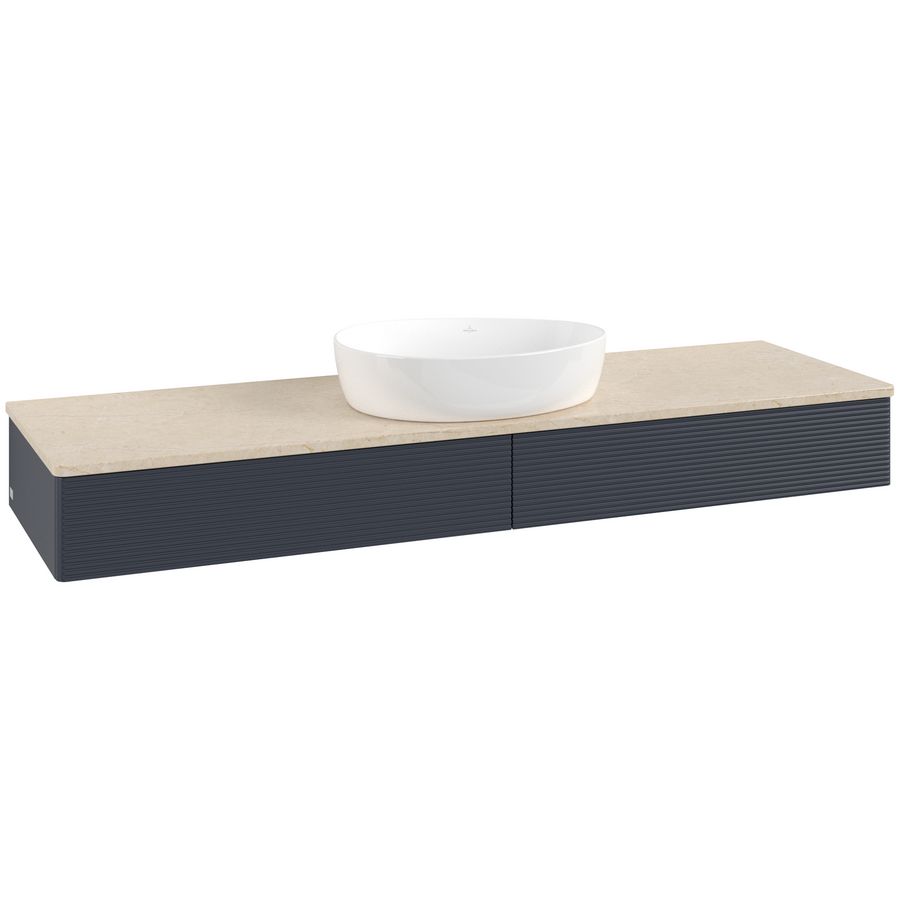 Wastafelonderkast Antao 1600x190x500mm Mid.Blue Matt Lacquer K14113HG