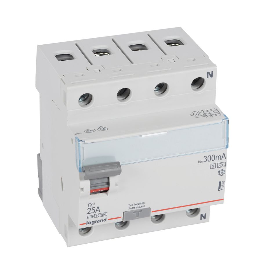 Aardlekschakelaar TX3 3-polig + N 25A 300mA S