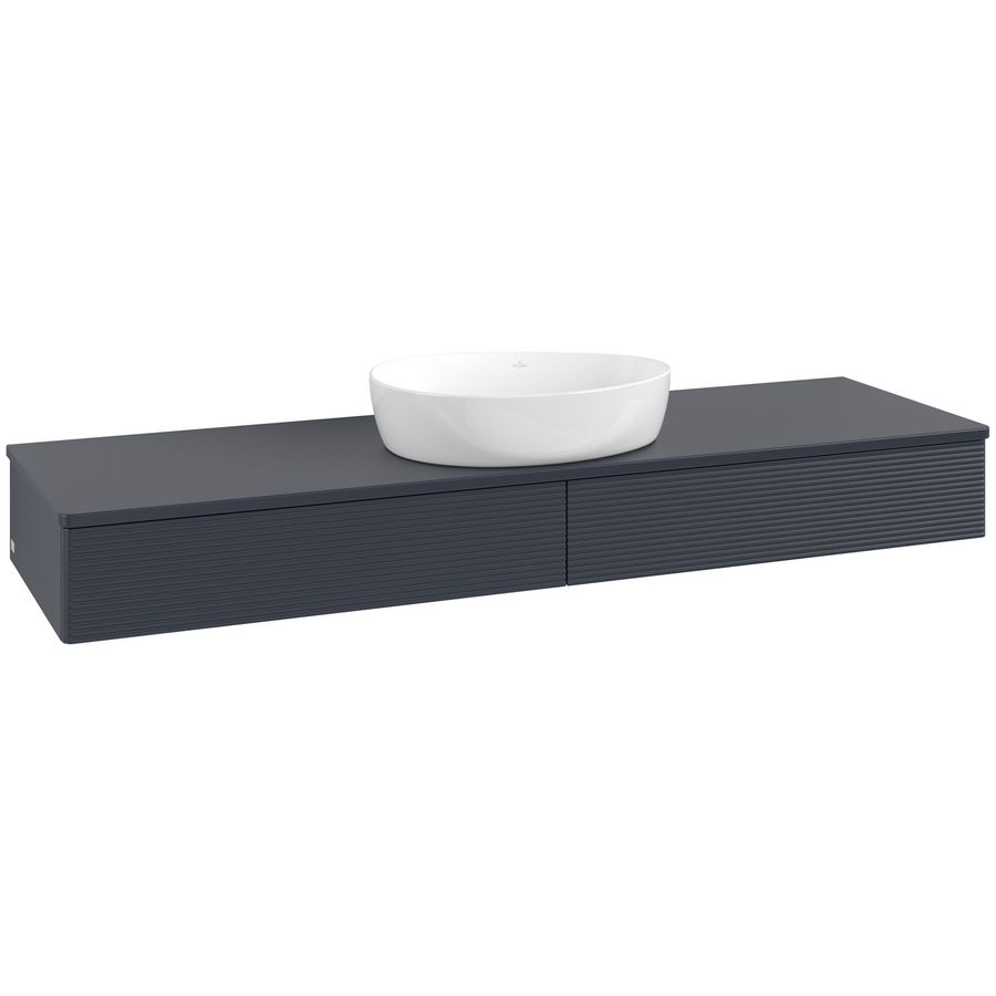 Wastafelonderkast Antao 1600x190x500mm Mid.Blue Matt Lacquer K14150HG