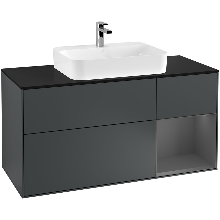 Wastafelonderkast Finion 1200x603x501mm Mid.Blue Matt Lacquer G422GKHG