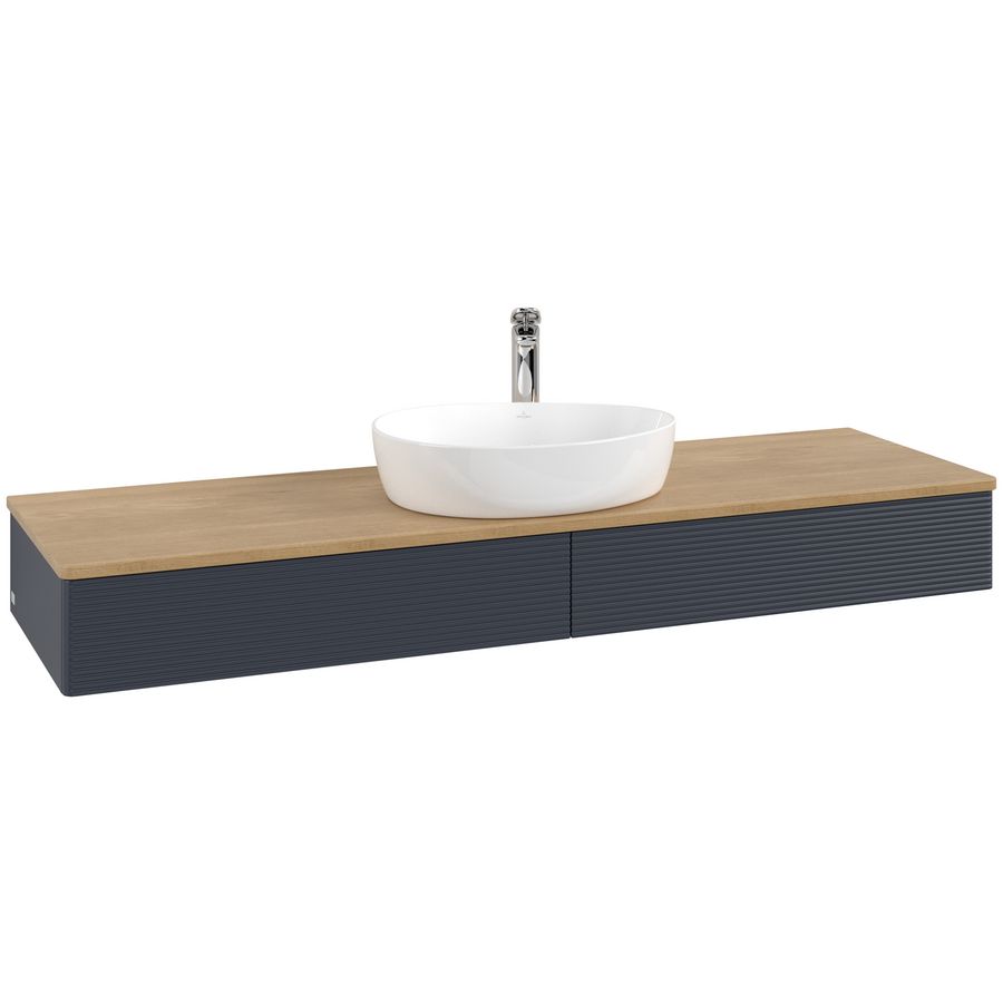 Wastafelonderkast Antao 1600x190x500mm Mid.Blue Matt Lacquer K14151HG
