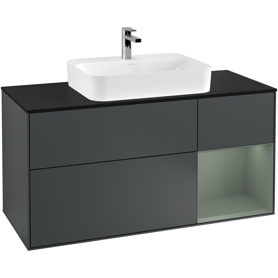 Wastafelonderkast Finion 1200x603x501mm Mid.Blue Matt Lacquer G422GMHG