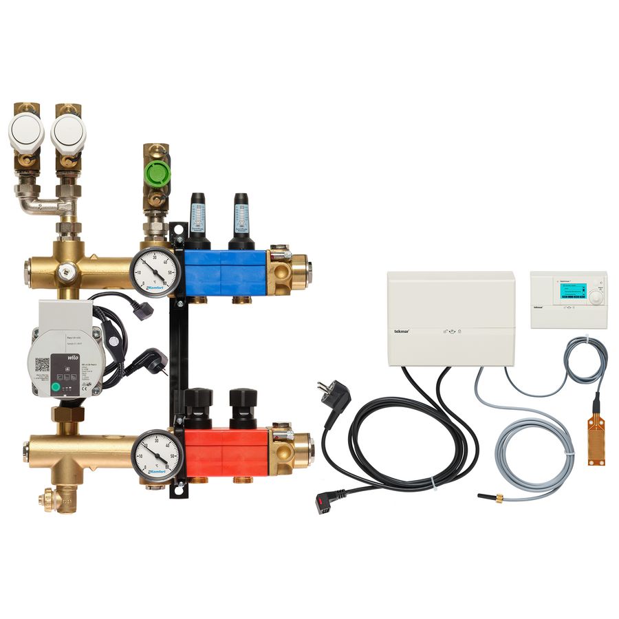 Vloerverw.verdeler 4851 3-pijps E-pomp BA. 10-145l/u 2-groeps