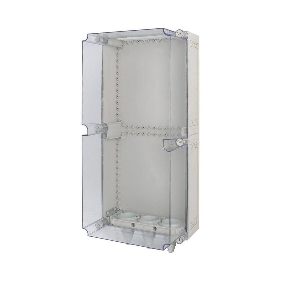 Kast Ci 750x375x275mm deksel transparant 3x kabelflens boven