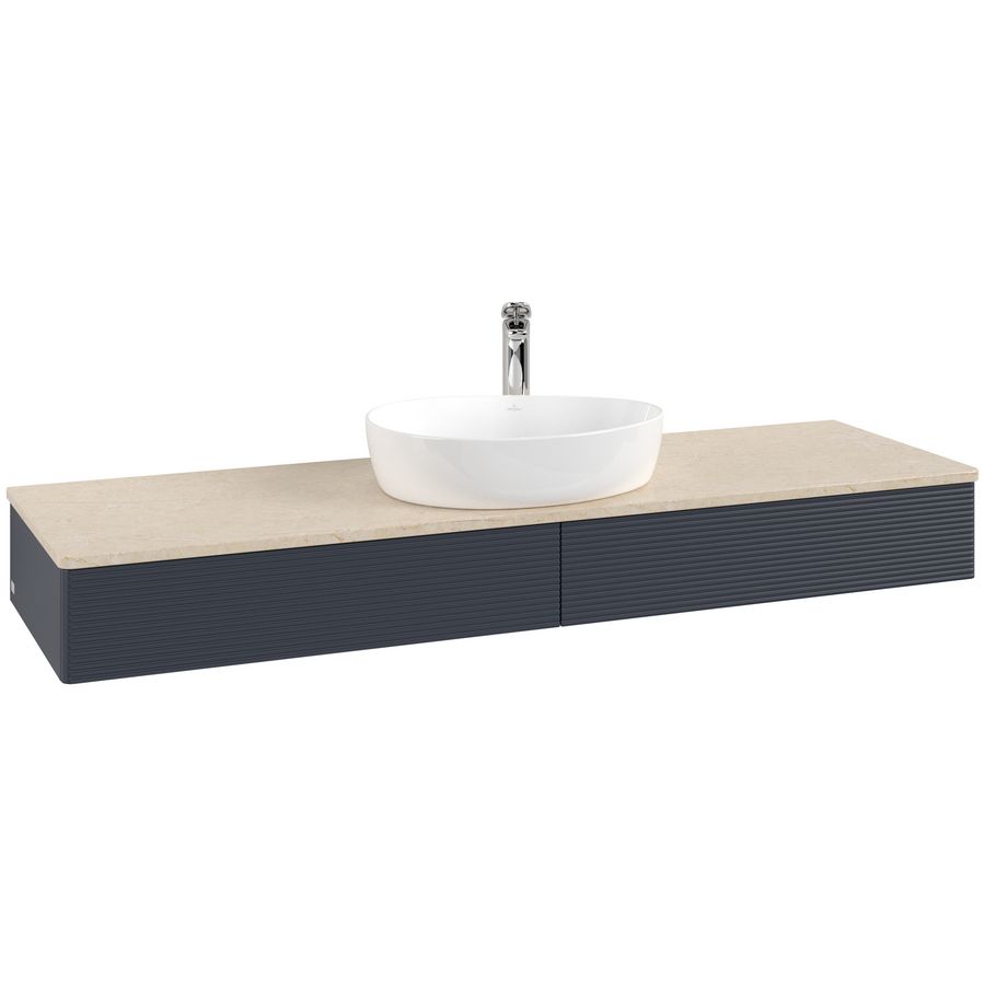 Wastafelonderkast Antao 1600x190x500mm Mid.Blue Matt Lacquer K14153HG