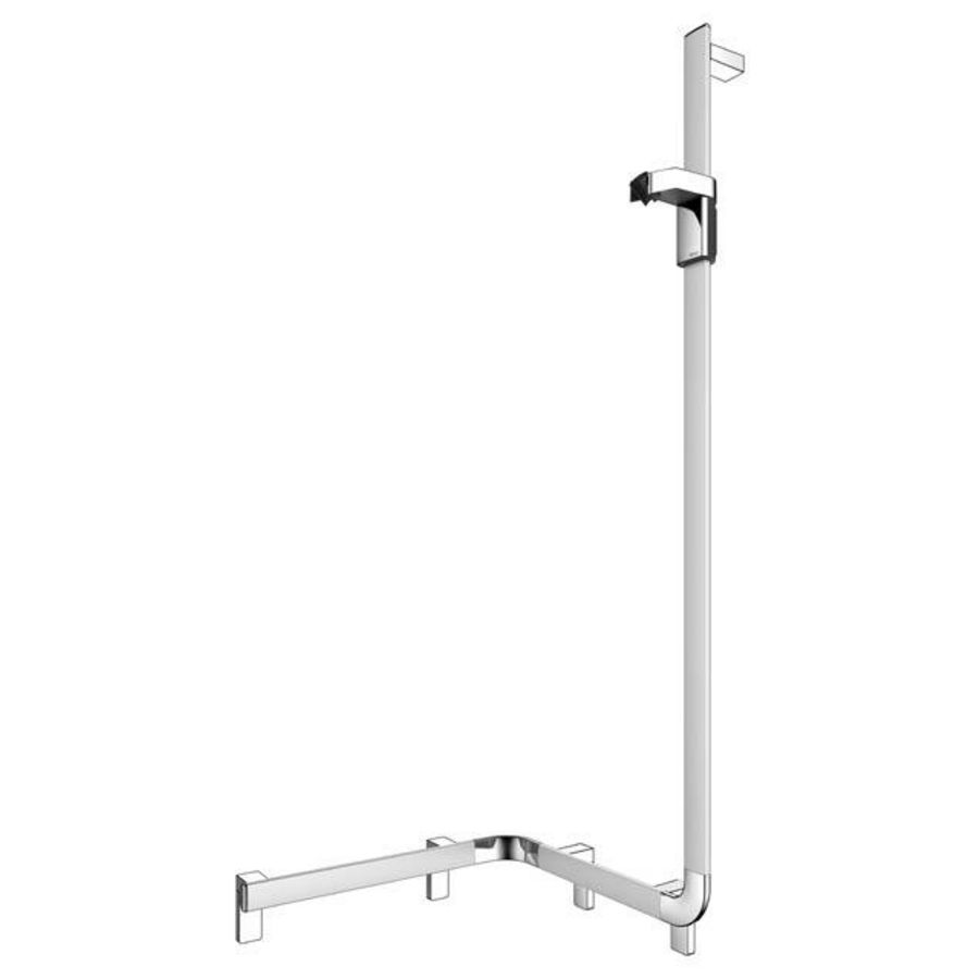 Douchegreep douchestang rechts 550/531/1301mm zilver geeloxeerd