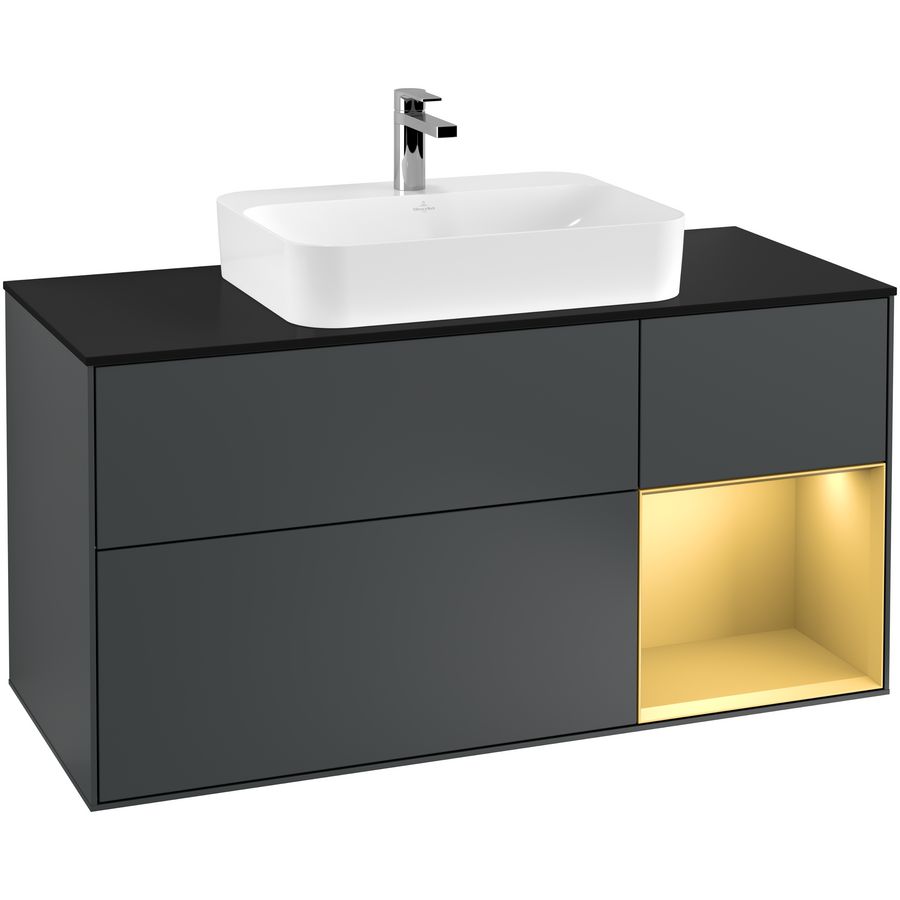 Wastafelonderkast Finion 1200x603x501mm Mid.Blue Matt Lacquer G422HFHG