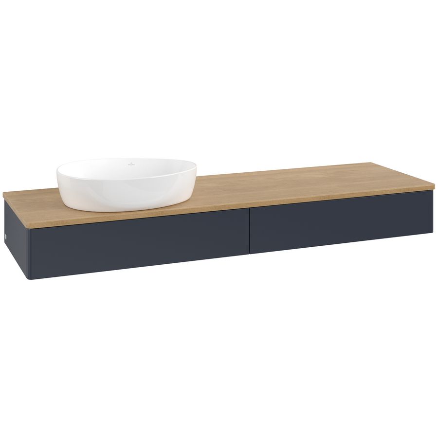 Wastafelonderkast Antao 1600x190x500mm Mid.Blue Matt Lacquer K15011HG