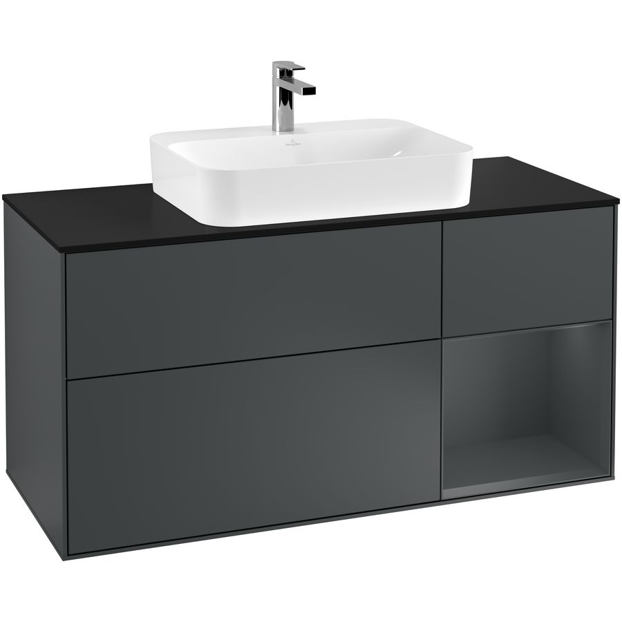 Wastafelonderkast Finion 1200x603x501mm Mid.Blue Matt Lacquer G422HGHG