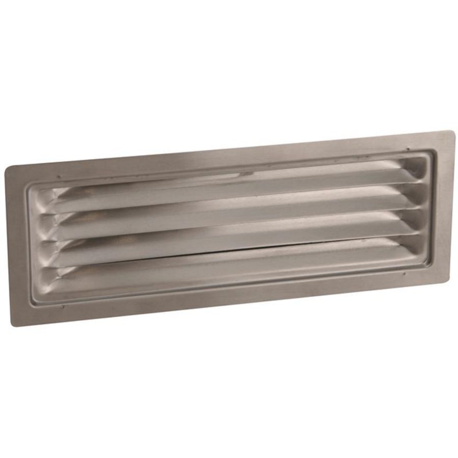 RVS buitenrooster+schoepen 204x60mm