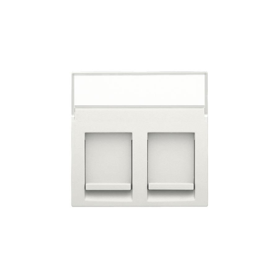 Centraalplaat data 2x RJ met tekstveld white
