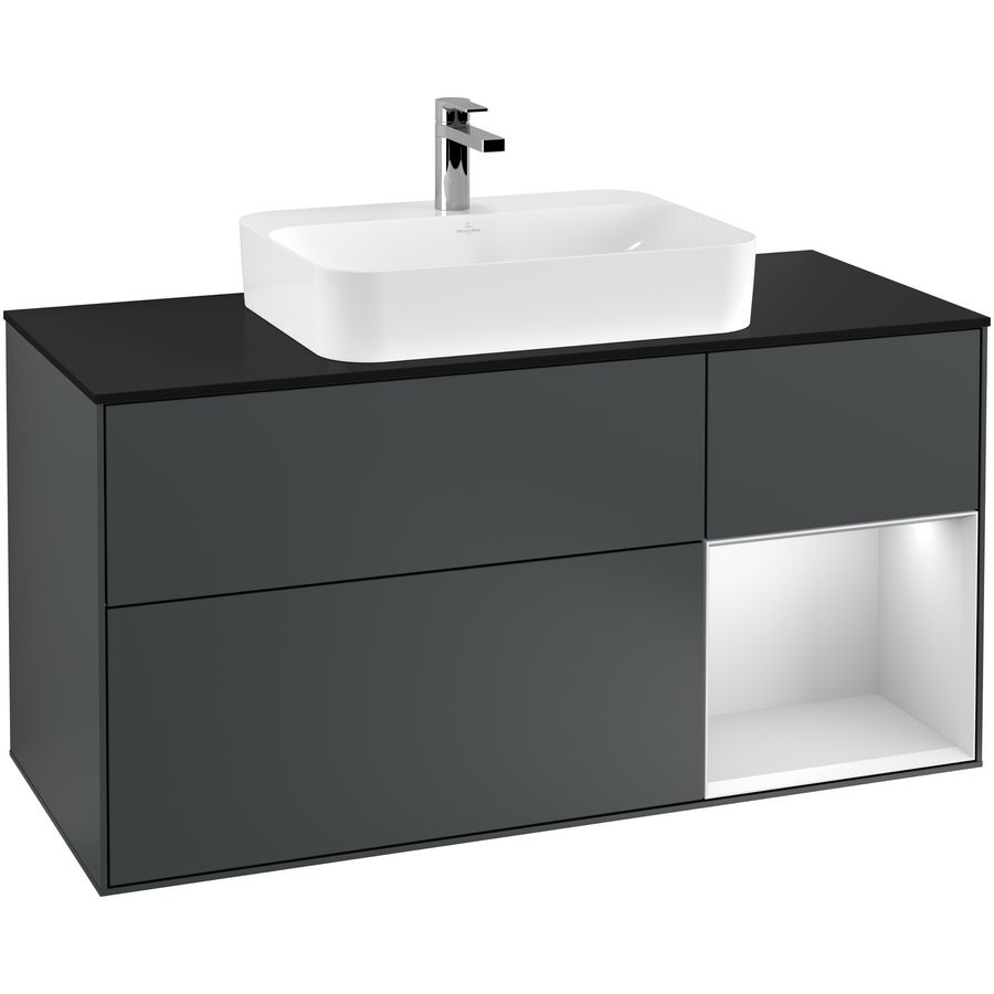 Wastafelonderkast Finion 1200x603x501mm Mid.Blue Matt Lacquer G422MTHG