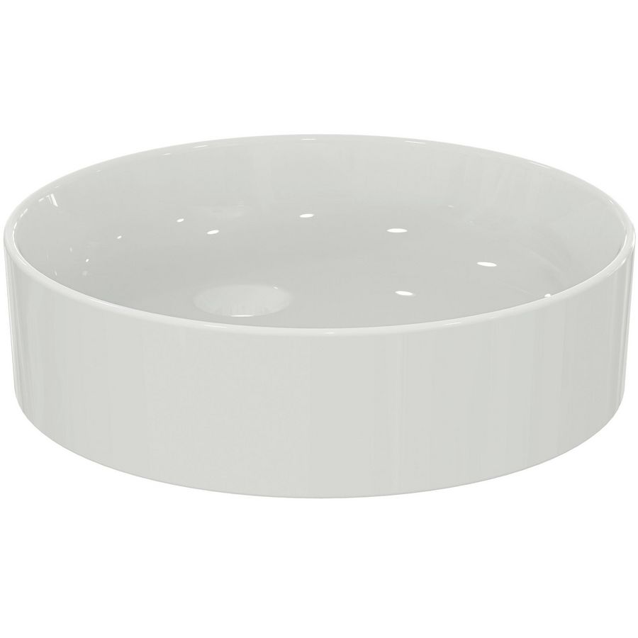 Conca opbouwwastafel rond 45cm zonder kraangat zonder overloop wit