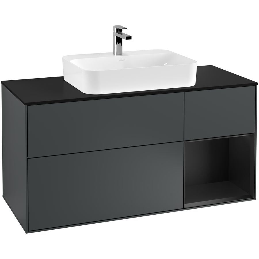 Wastafelonderkast Finion 1200x603x501mm Mid.Blue Matt Lacquer G422PDHG