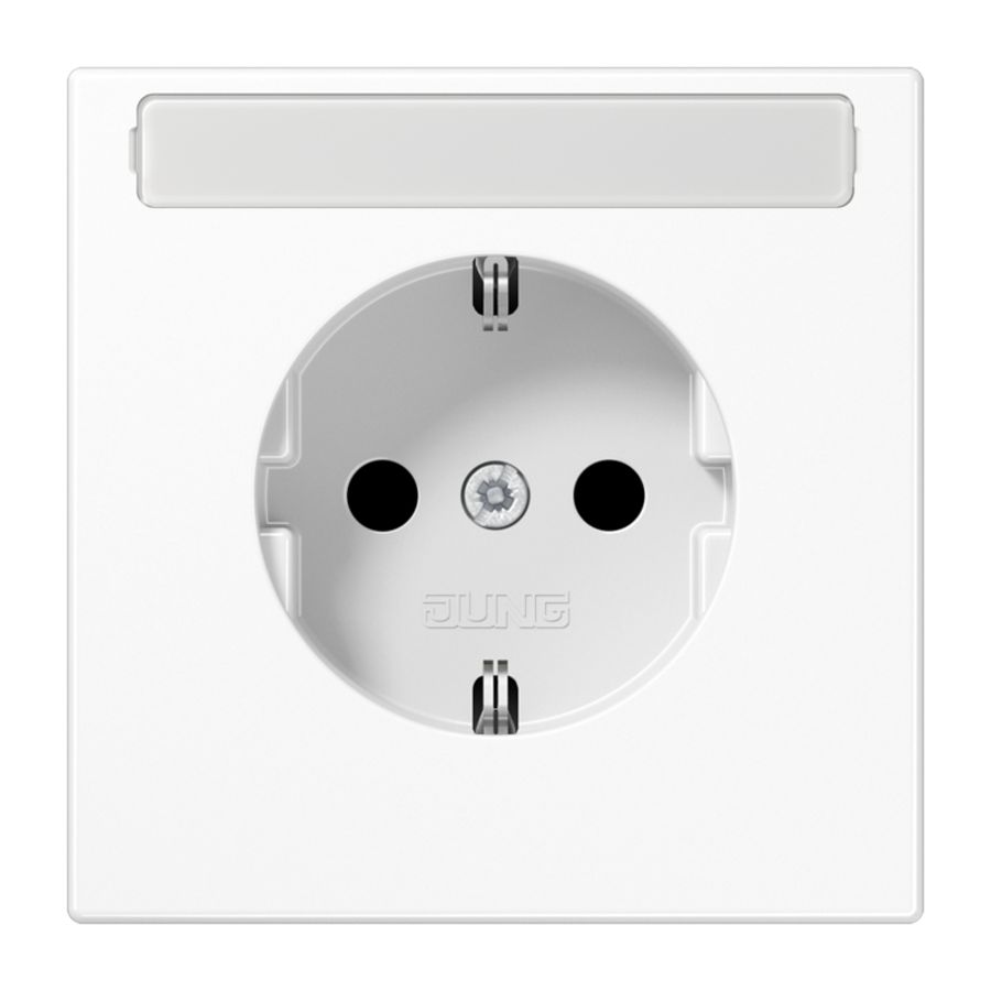 Wandcontactdoos a.wit slagv v.a.v.& tekstvast LS990