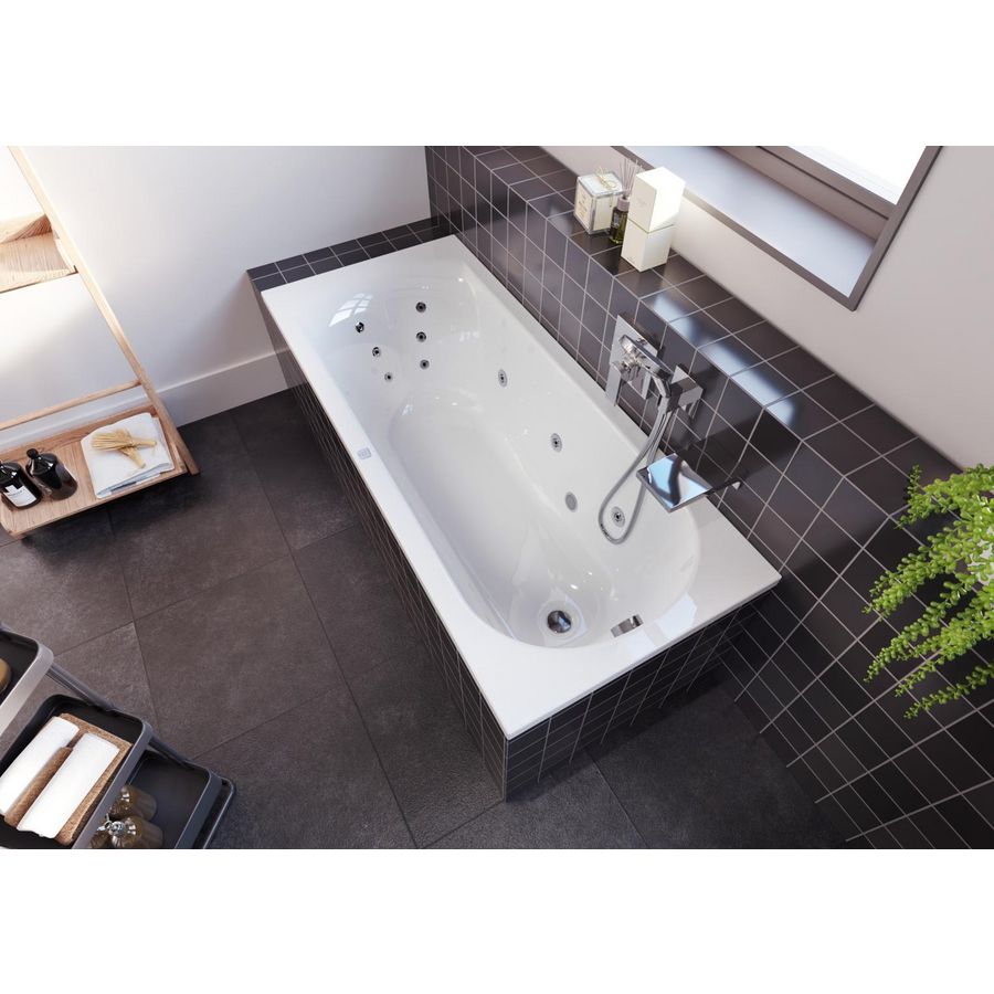 Whirlpool Miami Rihopool 160x70cm systeem FLOW rechts hoogglans wit