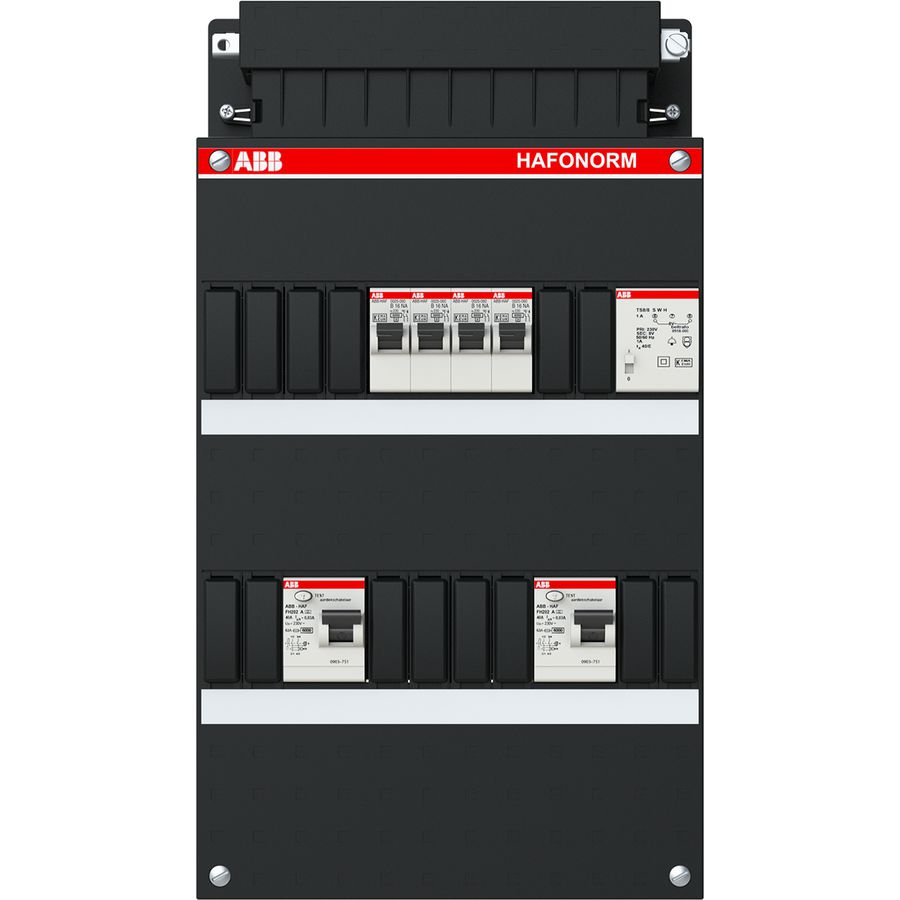 Installatiekast 4x achter 2x30mA + T 1-f