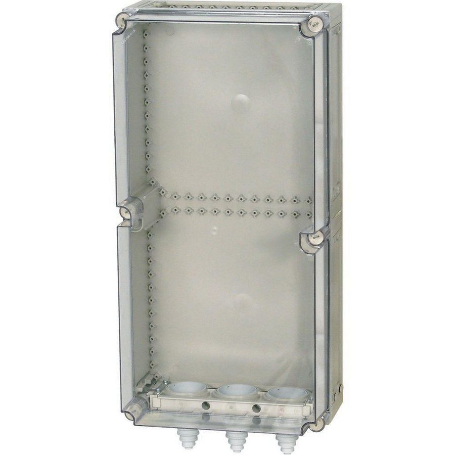 Kast Ci 750x375x225mm deksel transparant 3x kabelflens boven