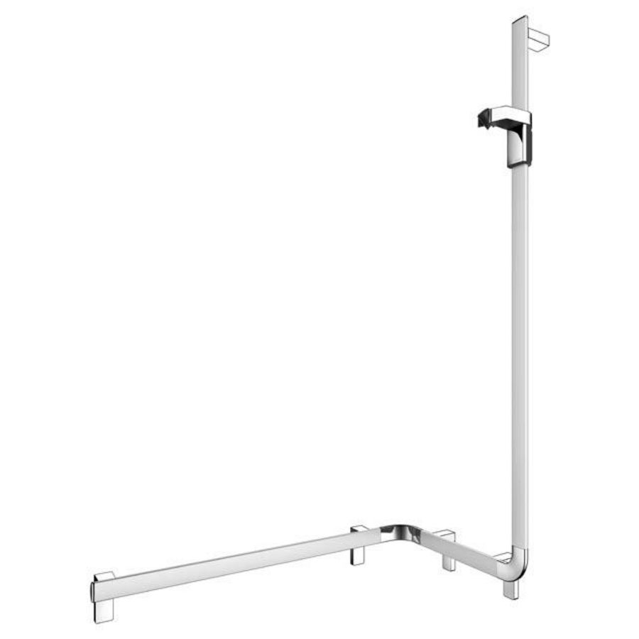 Douchegreep douchestang rechts 850/531/1301mm zilver geeloxeerd