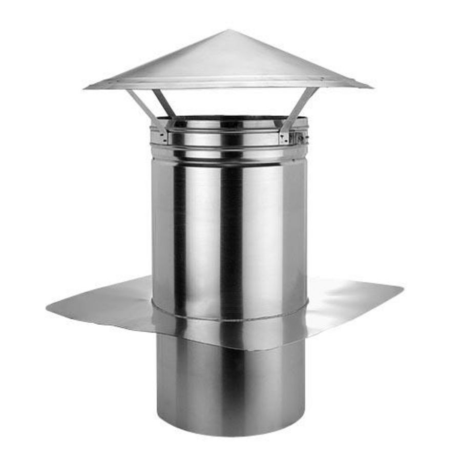 Platdakontluchter alu. gelast DW 250mm incl. regenkap