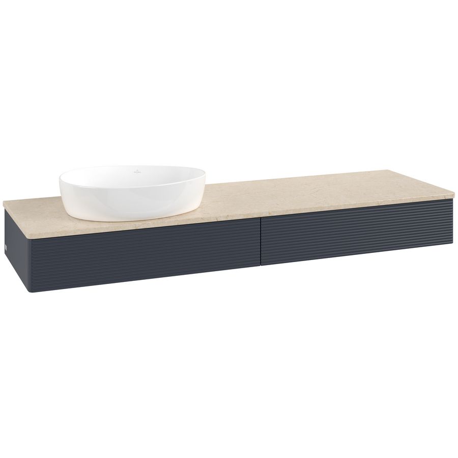 Wastafelonderkast Antao 1600x190x500mm Mid.Blue Matt Lacquer K15113HG