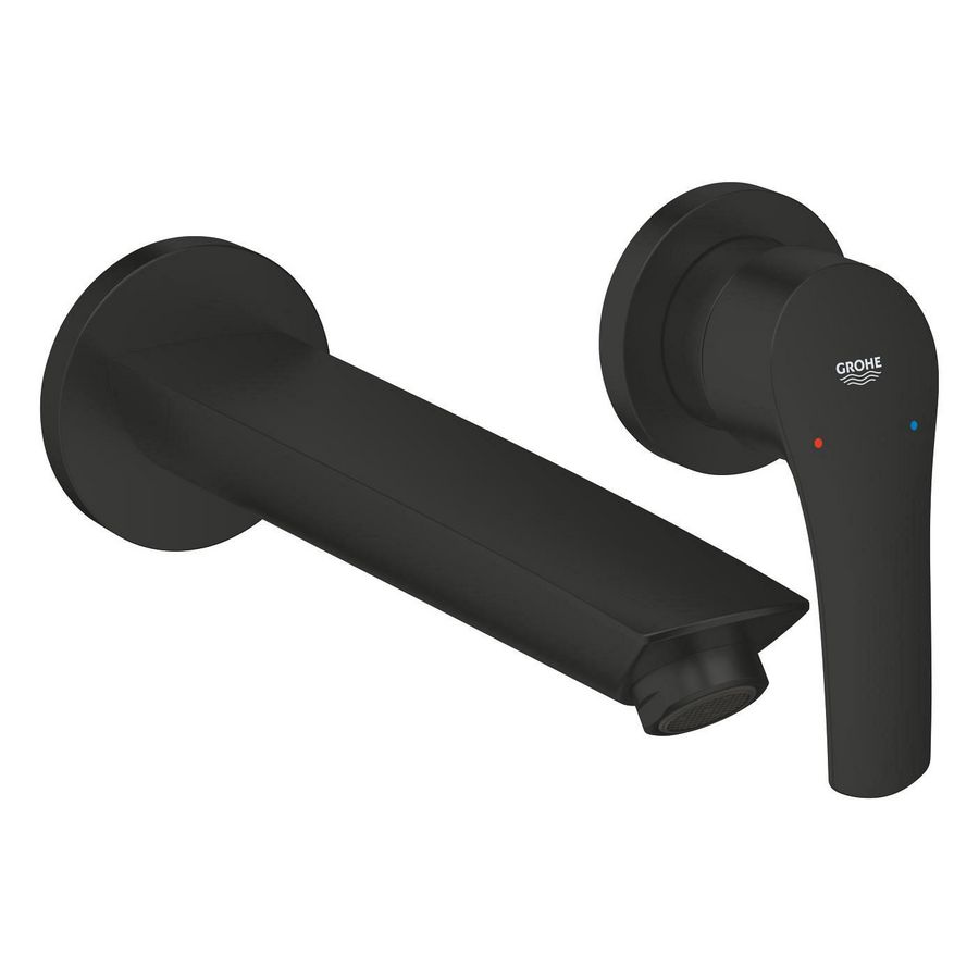 Eurosmart inbouw wastafelmengkraan M-size 2-gats afbouwset uitloop 211mm mat zwart (prof)