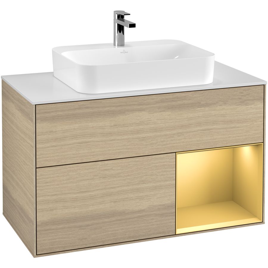 Wastafelonderkast Finion 1000x603x501mm Oak Veneer G371HFPC