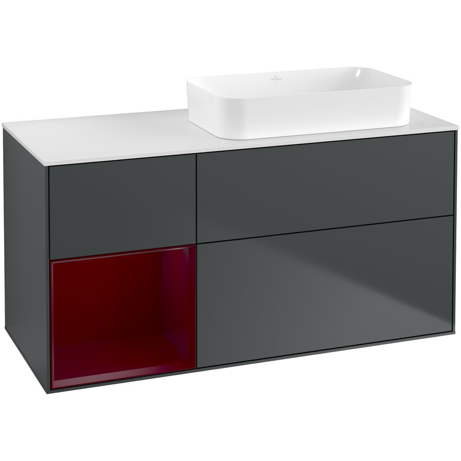Wastafelonderkast Finion 1200x603x501mm Mid.Blue Matt Lacquer G681HBHG