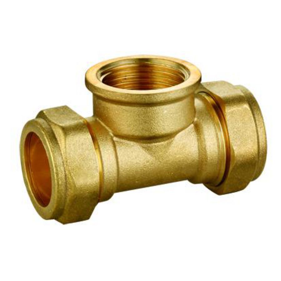 Pro Profit T-stuk 15mm knel x 1/2" BIN x 15mm knel