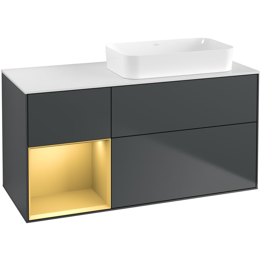 Wastafelonderkast Finion 1200x603x501mm Mid.Blue Matt Lacquer G681HFHG