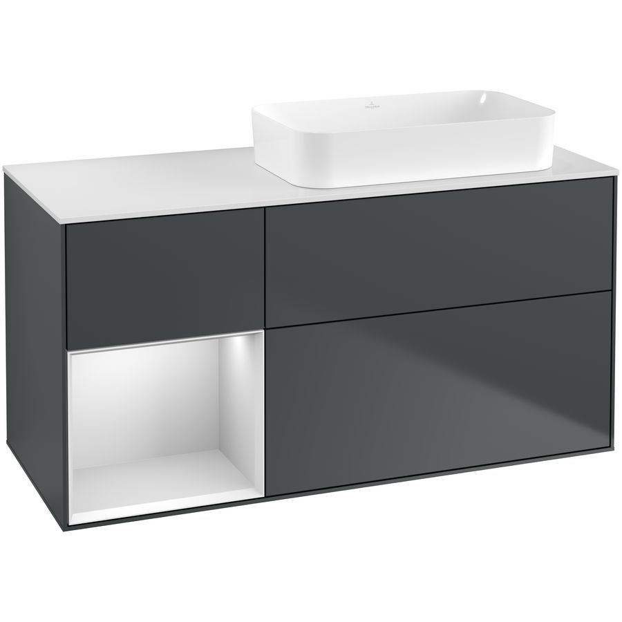Wastafelonderkast Finion 1200x603x501mm Mid.Blue Matt Lacquer G681MTHG