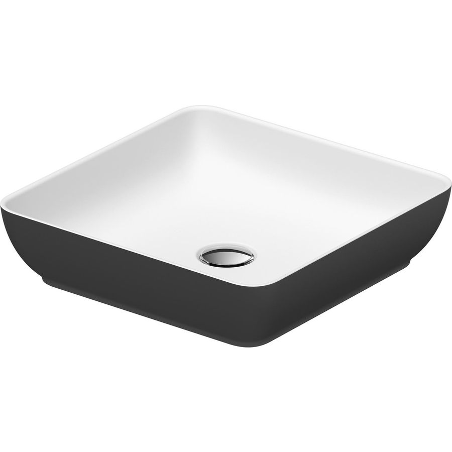 SIVIDA #266001 opzetwaskom buitenzijde donkergrijs mat binnenzijde wit mat 400mm