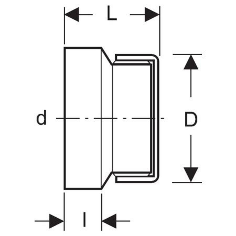 Eindkap met schroefkap 160mm polyethyleen (PE) Silent-db20 geluidsarm