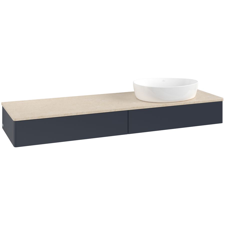 Wastafelonderkast Antao 1600x190x500mm Mid.Blue Matt Lacquer K16013HG