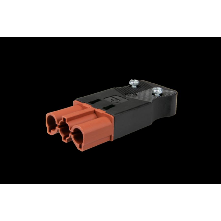 Steker vlak 3-polig 1,5mm² male bruin VVE=200