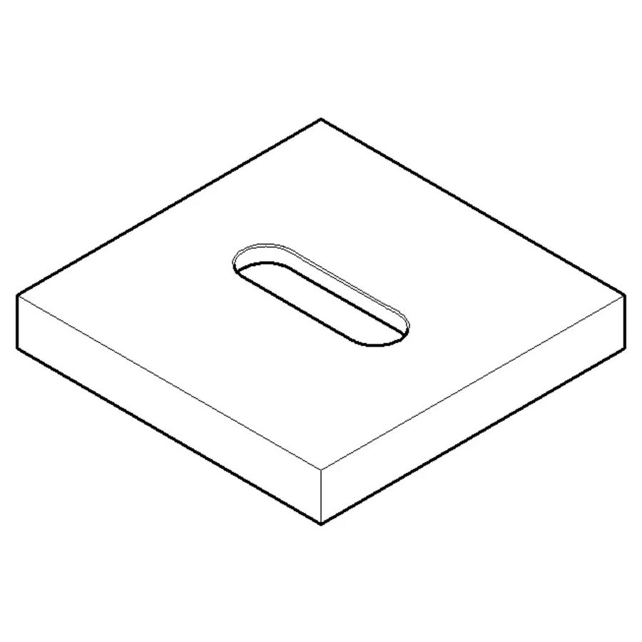 Rozet v. staande uitloop wastafel 55x55x8mm chr