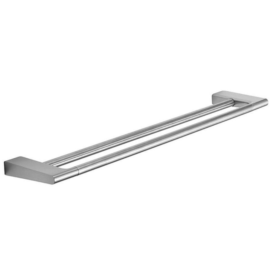 Handdoekhouder dubbel 610mm geborsteld staal Style