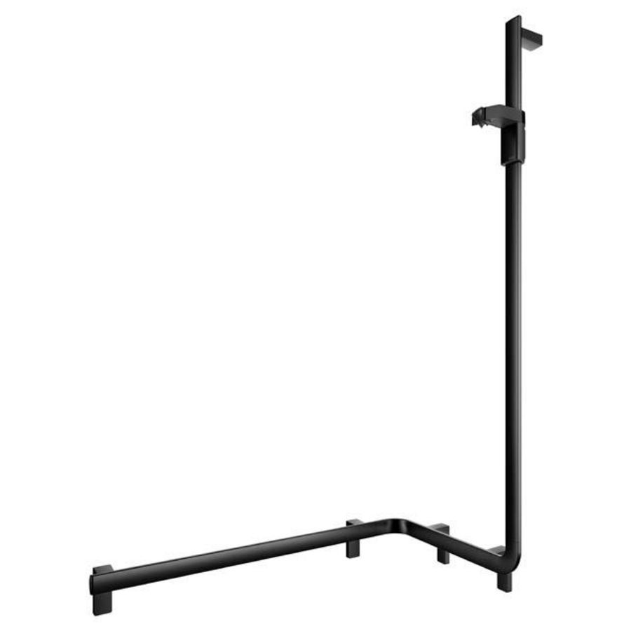 Douchegreep met douchestang rechts 850/531/1301mm zwart mat