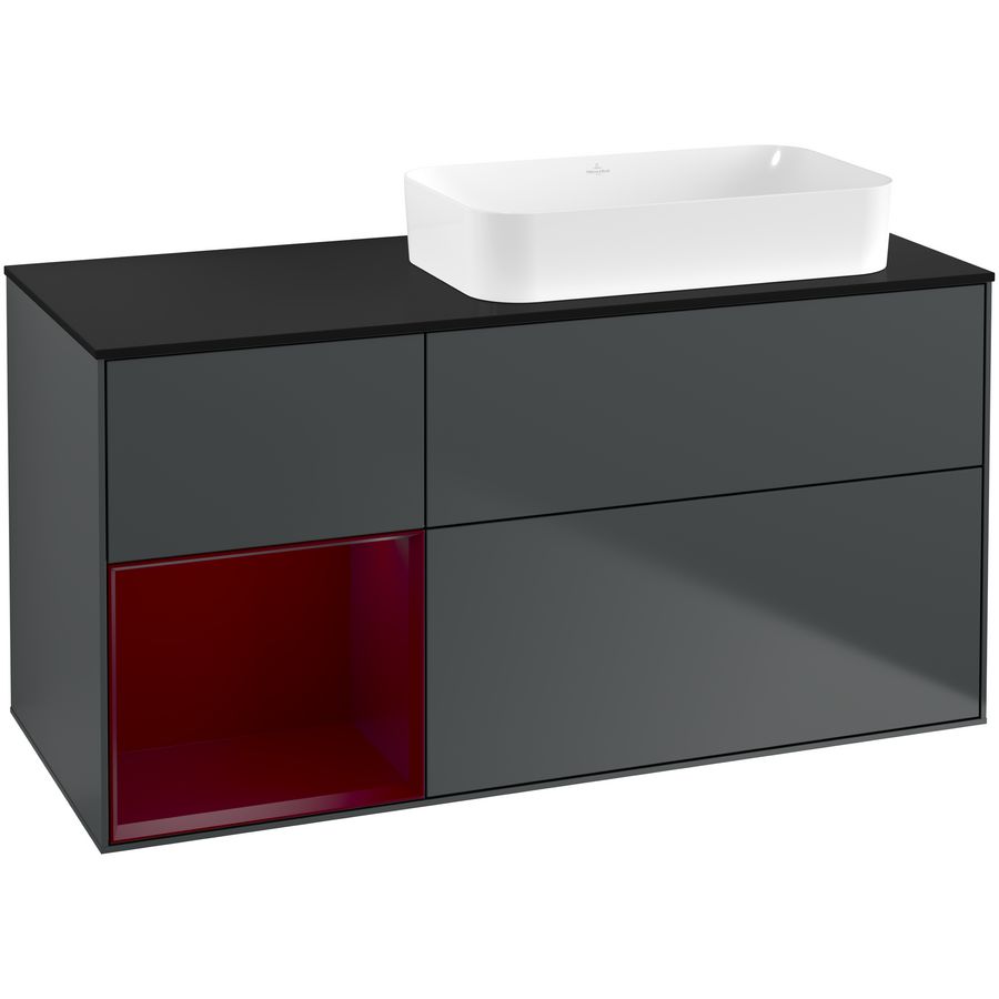 Wastafelonderkast Finion 1200x603x501mm Mid.Blue Matt Lacquer G682HBHG